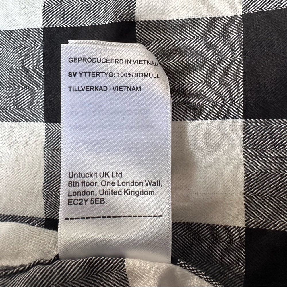 UNTUCKit Women’s Holden B&W Plaid Flannel Pearl Snap Long Sleeve Shirt | Size 6 - Picture 9 of 12